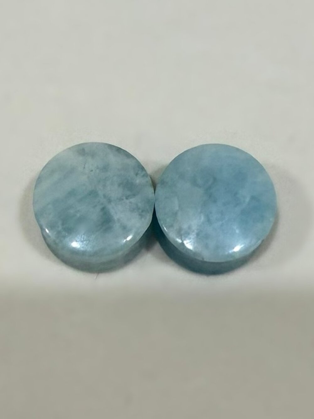 3/4" 19mm Aquamarine Stone Plugs by Oracle Body Jewelry (Double Flare)